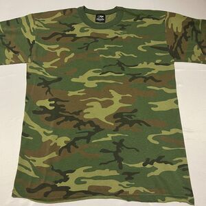 Vintage Rothco Camo T-Shirt Mens XL Green Camouflage Made in USA Military